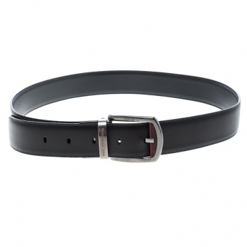 Pre Owned Ermenegildo Zegna Black Leather Belt 90cm
