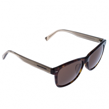 Pre Owned Ermenegildo Zegna Brown EZ 0028FN Tortoise Shell Square Sunglasses