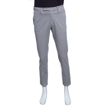 Pre Owned Ermenegildo Zegna Grey Straight Fit Tailored Trousers M