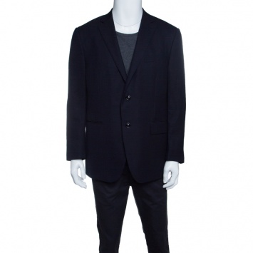 Pre Owned Ermenegildo Zegna Navy Blue Wool 10 Pockets Blazer XXL