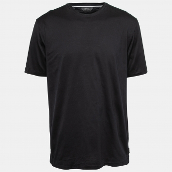 Pre Owned Zegna Black Jersey Crew Neck T-Shirt L