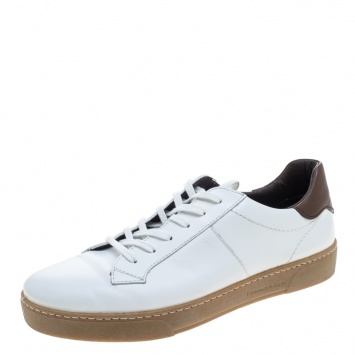 Pre Owned Ermenegildo Zegna White Leather Sneakers Size 42