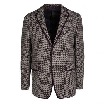 Pre Owned Etro Purple Textured Wool Blend Tailored Blazer M