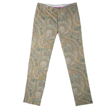Pre Owned Etro Multicolor Paisley Printed Cotton Trousers L