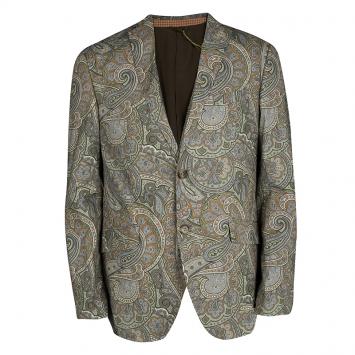 Pre Owned Etro Multicolor Paisley Print Superleggera Minerva Blazer L