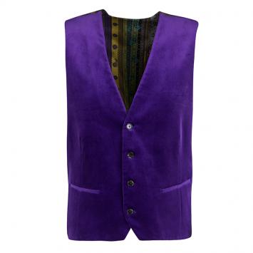 Pre Owned Etro Purple Velvet Silk Panel Detail MInete Vest L