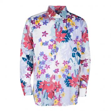 Pre Owned Etro Multicolor Floral Printed Long Sleeve Button Front Shirt XL
