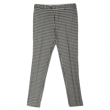 Pre Owned Etro Monochrome Gingham Checked Wool Panama Slim Fit Trousers L