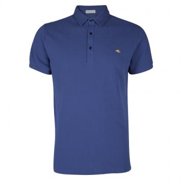 Pre Owned Etro Blue Short Sleeve Polo T-Shirt L