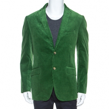 Pre Owned Etro Green Corduroy Tailored Superleggera Blazer XL