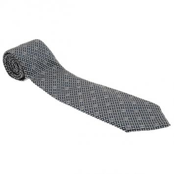 Pre Owned Fendi Blue FF Embroidered Silk Tie
