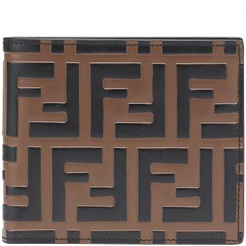 Pre Owned Fendi Two Tone Zucca Leather Bifold Wallet