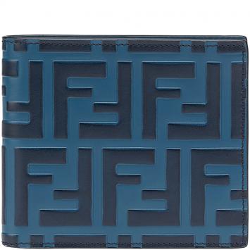 Pre Owned Fendi Two Tone Zucca Leather Bifold Wallet