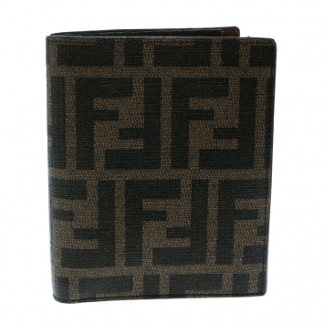 Pre Owned Fendi Tobacco Zucca Coated Canvas Bifold Wallet