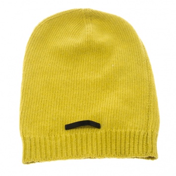 Pre Owned Fendi Yellow Wool Blend Knit Rib Trim Beanie