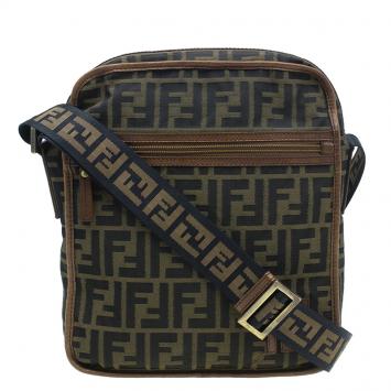 Pre Owned Fendi Brown Zucca canvas Messenger Bag