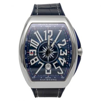Pre Owned Frank Muller Blue Dial Vanguard Yachting Stainless Steel Automatic Watch 44MM