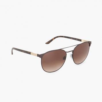 Pre Owned Giorgio Armani Brown Aviator Sunglasses