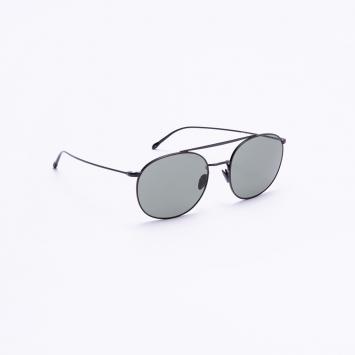 Pre Owned Giorgio Armani Black Pilot Round Sunglasses