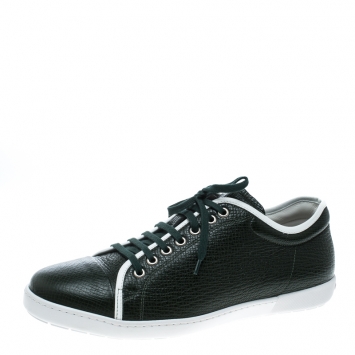 Pre Owned Giorgio Armani Green Leather Sneakers Size 42