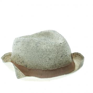 Pre Owned Giorgio Armani Cream Coated Straw Woven Panama Hat Size 58