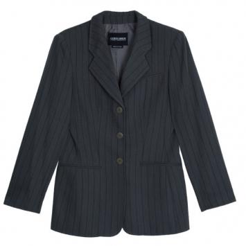 Pre Owned Giorgio Armani Grey Pinstriped Men's Blazer EU46