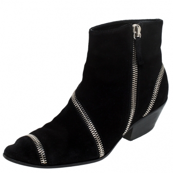 Pre Owned Giuseppe Zanotti Black Suede Ankle Boots Size 42