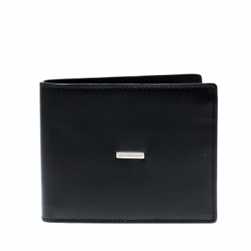 Pre Owned Givenchy Black Leather Bi Fold Wallet