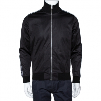 Pre Owned Givenchy Black Ticker Sleeve Zip Up Track Jacket S
