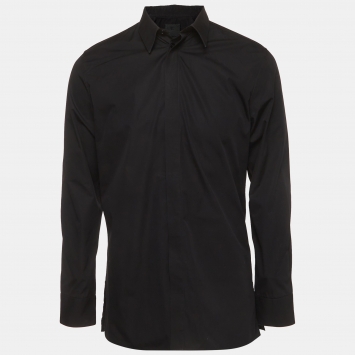 Pre Owned Givenchy Black Cotton Long Sleeve Shirt L 