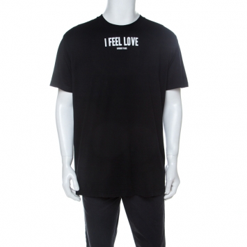 Pre Owned Givenchy Black Cotton I feel Love Oversized T-Shirt S