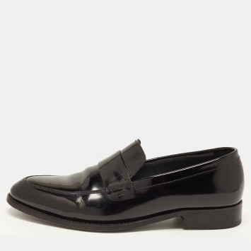 Pre Owned Givenchy Size 43.5 Black Patent Leather Penny Loafers
