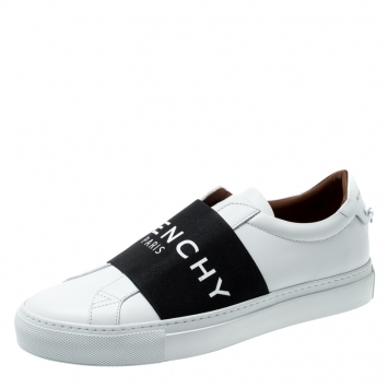 Pre Owned Givenchy Monochrome Leather Urban Street Knot Detail Slip On Sneakers Size 39