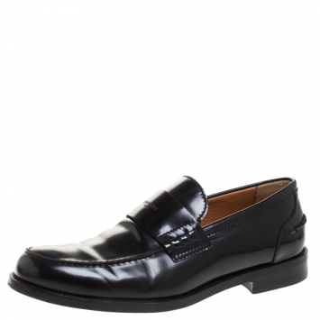 Pre Owned Givenchy Black Leather Loafers Size 43