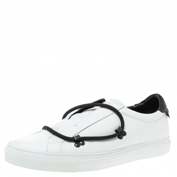 Pre Owned Givenchy White Leather Urban Street Hike Slip On Sneakers Size 44
