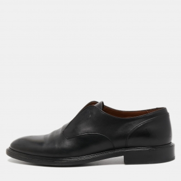 Pre Owned Givenchy Black Leather Slip On Oxfords Size 44