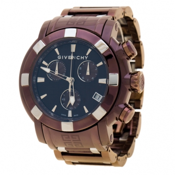 Pre Owned Givenchy Brown/Bronze PVD Coated Stainless Steel GV5220J Men's Wristwatch 48 mm