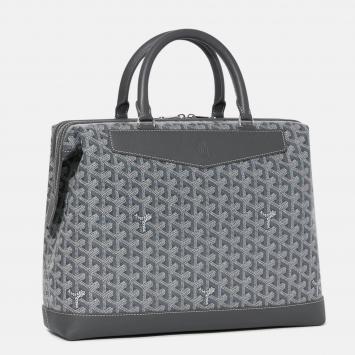 Goyard Grey Leather and Signature Canvas Cisaplin Document Case