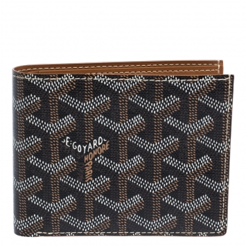 Pre Owned Goyard Brown/White Coated Canvas Victoire Bifold Wallet