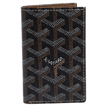 Pre Owned Goyard Black Goyardine Coated Canvas St. Marc Bifold Card Holder