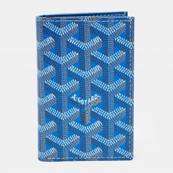 Goyard Blue Goyardine Coated Canvas Saint Pierre Card Holder