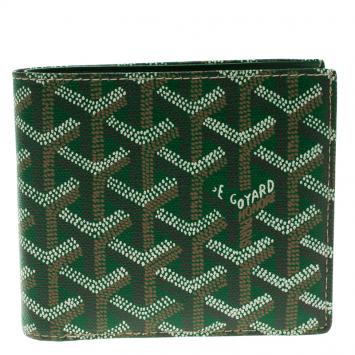 Goyard Green Coated Canvas Victoire Bifold Wallet