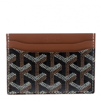 Pre Owned Goyard Brown Goyardine Coated Canvas Saint Sulpice Card Holder
