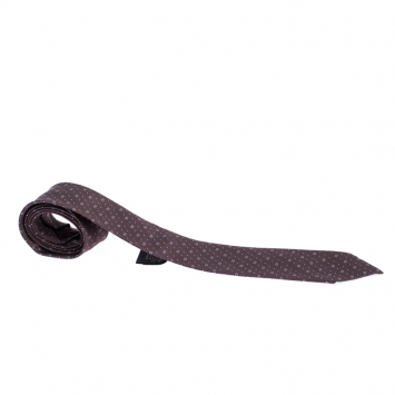 Pre Owned Gucci Burgundy Guccissima Silk Jacquard Tie