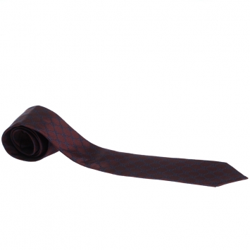 Pre Owned Gucci Burgundy Guccissima Silk Jacquard Tie 