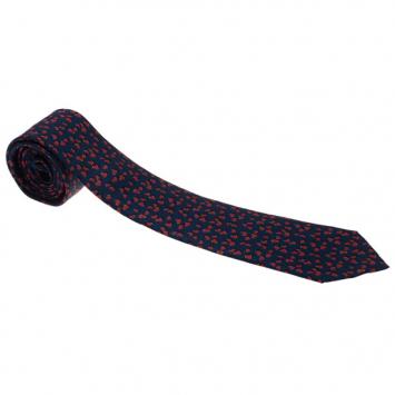 Pre Owned Gucci Blue Heart Print Silk Tie