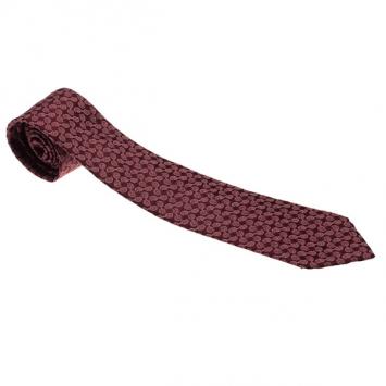 Pre Owned Gucci Red Paisley Print Silk Tie