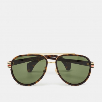 مملوكة مسبقًا Gucci Brown Acetate GG0447S Gradient Aviator Sunglasses