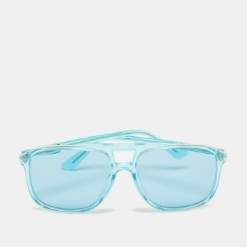 مملوكة مسبقًا Gucci Light Blue GG0262S Aviator Sunglasses