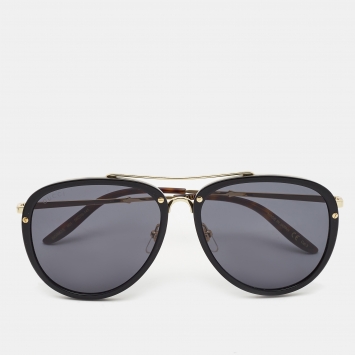 مملوكة مسبقًا Gucci Black/Gold GG0662S Aviator Sunglasses